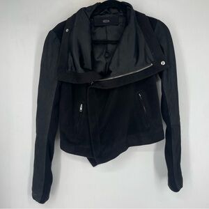 Veda Suede Leather Small Black Moto Jacket Motorcycle Biker Streetwear Indie